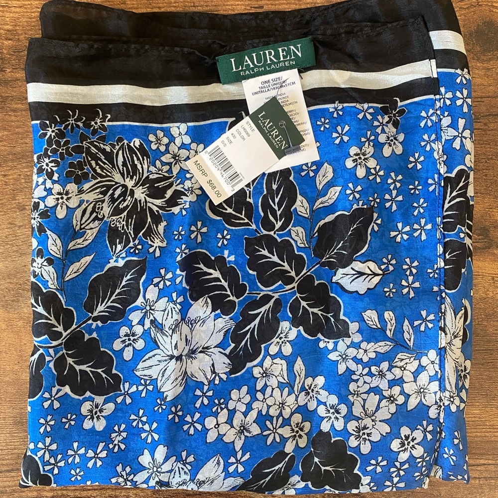 100% Silk Scarf by Ralph Lauren
